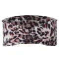 Gedraaide Haarband Luipaard Print Vrouwen Yoga Sport Hoofdband Elastische Mode Accessoire - koffiekleur