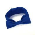 Blauwe stof haarlint strik hoofdband voor schattige kleine meisjes detail foto - Saffierblauw