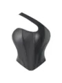 Black single-shoulder faux leather corset top, chic asymmetric bustier for women party wear. - XS / Tops / Black Leather
