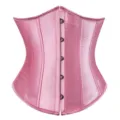 Pink satin overbust corset waist cincher shapewear for women body shaping top main view - XS / Satin Pink