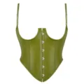 Olive Green Faux Leather Underbust Corset Belt with Adjustable Straps for Women - XS / Leather Army Green