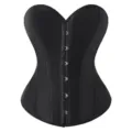 Schwarzes Satin Korsett Unterbrust Taillengürtel figurformend Bodyshaper für Damen - 3XL / Schwarz
