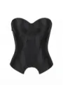 Black corsets for women sexy bustier top boned waist training crop top gothic clubwear - Black