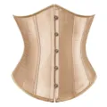 Champagne gold satin underbust corset waist cincher sexy shapewear women tummy control top - Satin Gold