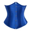 Royal blue satin corset waist cincher, sexy underbust corset shapewear for women party top. - Satin Blue