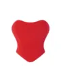 Red breathable mesh elastic strapless bustier push-up top shaping corset for women fashion - XS / Red