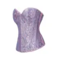 Damen Korsett Oberteil Miederwaren lila Reißverschluss Fischbein Bustier Variante Stile - XS / Seeblau