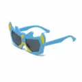 Kids cute anime robot sunglasses with blue frame and grey lens uv protection eyewear - CS2212 Blue Frame Full Grey Lenses