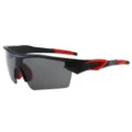 Heren sport fietsen zonnebril, UV bescherming outdoor bril, stijlvol zwart rood design. - Zand Zwart Frame Grijs Lens (Rood Been)