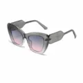 Occhiali da sole cat eye oversized alla moda con lenti sfumate per donna eleganti - Sopra Grigio Sotto Rosa Grigio