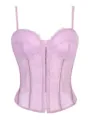 Sexy lavendelkleurige kanten korsettop met doorzichtige mesh en baleinen voor stijvolle dames. - Paars