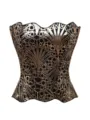 Elegantes schwarz-goldenes Korsett Top im Vintage Palast Stil sexy trägerlose Corsage. - XS / Oberteile / Schwarz & Gold