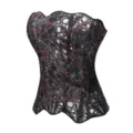 Schwarzes rotes spitze korsett top trägerlos bustier gothic mieder unterbrust damen - XS / Oberteile / Grau