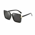Lunettes de soleil carrées oversize pour femmes, monture noire et verres gris, anti-UV. - Monture Noire Verres Gris
