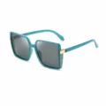 Lunettes de soleil carrées polarisées pour femmes avec monture bleue et verres gris tendance. - Monture Bleue Verres Gris