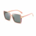 Lunettes de Soleil Carrées Monture Rose Verres Gris pour Femme Mode Protection UV - Monture Rose Lentille Grise