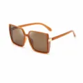 Lunettes de soleil polarisées carrées vintage pour femme marron à branches pailletées. - Monture Thé Verres Thé