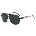 Hommes métal solaire polarisée pilote conduite anti-éblouissement pêche lunettes mode - Monture Noire Verres Noir Gris
