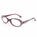 Modieuze strass leesbril blauwlichtfilter paarse montuur stijlvolle dames leesbril - 1.00 Dioptrie / Paars Montuur