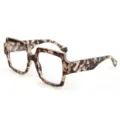Grandes lunettes carrées écaille de tortue vintage monture épaisse lunettes de vue quotidien - Monture Imprimé Léopard