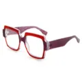 Monture de lunettes de vue carree pailletee tendance pour femme et homme style chic. - Monture Rouge