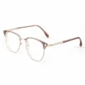 Retro half-montuur bril, lichtpaarse metalen montuur optische bril voor dagelijks gebruik. - Lichtpaars Frame
