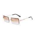 Lunettes de soleil sans monture degradees pour femmes, elegantes et tendance au style retro. - CYU2100 verres marron dégradé