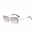 Lunettes de soleil sans monture dégradées tendance pour femmes, lunettes de soleil en métal. - Verres dégradé gris CYU2100