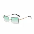 Chic lunettes de soleil sans monture degrade vert tendance pour femmes, style metal. - Verres dégradé vert CYU2100