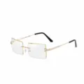 Lunettes transparentes sans monture avec cadre en métal doré et verres clairs pour femmes chic. - Verres plats clairs CYU2100