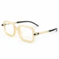 Fashion jelly yellow square frame flat light glasses for men and women retro eyewear. - JK6217 Jelly Yellow Frame Clear Glasses