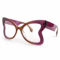 Oversized gradient purple translucent butterfly optical glasses for stylish daily fashion wear. - M6133 Transparent Purple Frame with Blue Light Blocking Lenses