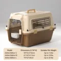 Pet aviation crate portable dog carrier cat travel cage with size options for small medium pets - Three-Sided Iron Window Air China Version No. 3 Under 25 lbs / Lomi Brown