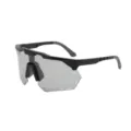 Polarized sports cycling sunglasses for men and women, large frame UV protection eyewear. - Black Frame Photochromic Grey Lens