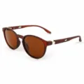 Heren retro ronde gepolariseerde zonnebril, tawny mat montuur met bruine lenzen voor rijden. - CX1174 Mat bruin montuur grijze glazen