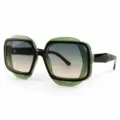 Polygone zonnebril dames heren retro oversize verloop lenzen groen montuur stijl - Groen Montuur Groen-Geel Verloopglas