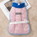 Rosa gesteppte Hundewinterweste, blauer hoher Kragen, warme Haustierkleidung mit Schnalle. - XS / Rosa