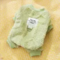 Cozy green fleece pet dog clothes four-leg warm winter wear with D-ring and cute label. - 2XL / Tian Green