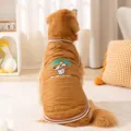 Warm winter dog vest for large dogs, thick quilted pet jacket with cute graphic design. - 3XL / Brown Lucky Dog Padded Clothes