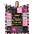 Cozy flannel throw blanket with appreciative text quotes design, perfect warm gift for women. - 1 / 75x100cm