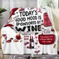 Wine themed plush fleece blanket soft cozy throw blanket for living room sofa home decor - Wine Theme Style 4 / 70×100cm