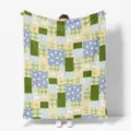 Spring summer flannel blanket colorful floral butterfly patchwork plush cozy fleece throw rug - 70X100cm