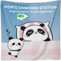Cute panda mom charging station fleece blanket cozy soft home throw gift for mother - Style 4 / 75*100cm