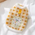 Cute cartoon clock plush pet clothes autumn winter warm two-legged cat dog apparel sku - M / Rocker Yellow