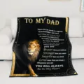 Father's Day gift blanket with emotional lion design and warm message for dad, soft cozy. - 75x100cm / Style 2