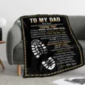 Custom Dad Message Blanket Soft Flannel Father's Day Gift Warm Throw Blanket for Dad - Style 3