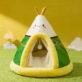 Comoda tenda letto invernale per animali domestici verde gialla cane gatto cuccia calda - Cuccia stile Zongzi verde Tiane