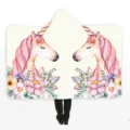 Couverture a capuche licorne aquarelle plaid en peluche douce et chaude pour femme et enfant. - Style 6