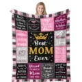 Customized Mother's Day flannel blanket with warm quotes and crown design for cozy home. - Style 3 / 75x100cm