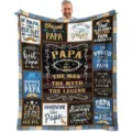 Father's Day flannel blanket vintage patchwork throw blanket custom gift for dad - 9 / 75x100cm